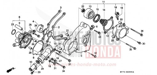 PANNEAU CARTER-MOTEUR G./ POMPE A EAU NR750N de 1992